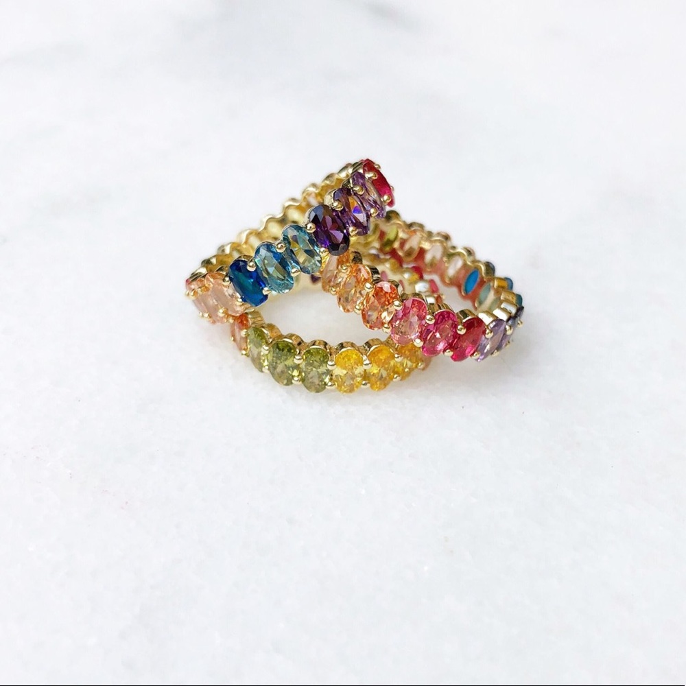 Elegant Gold Multicolor Gemstone Ring